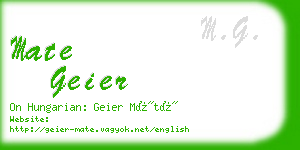 mate geier business card